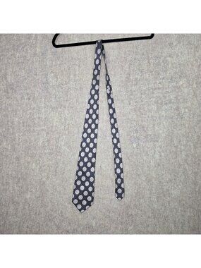 Lazo Mens Polka Dot Silk Gray Patterned Tie Made In Italy Elegant Accessory